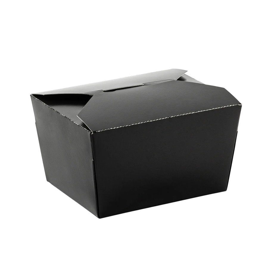 #8 BLACK PAPER TAKE-OUT BOX 6.75"x5.5"x2.5"