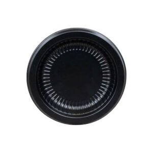 6" & 9" Genware Plate Black Round Ribbed