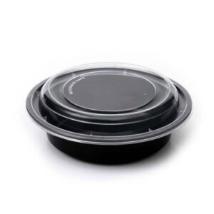 PLASTIC ROUND FOOD CONTAINER WITH LID 8 oz-42 oz
