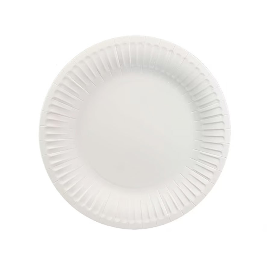 ROUND PAPER PLATES HEAVY DUTY WHITE 9"