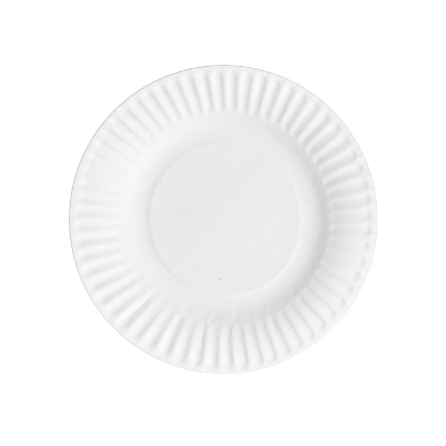 SUNSET ROUND UNCOATED PAPER PLATES WHITE 9"