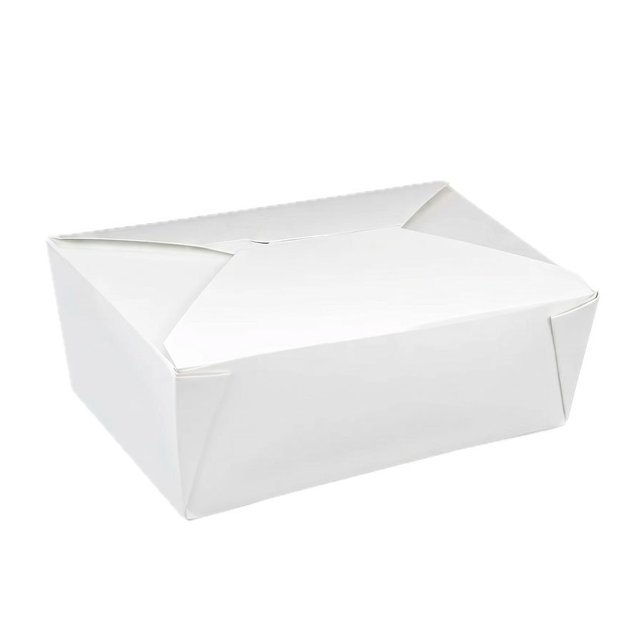#4 WHITE PAPER TAKE-OUT BOX  8.5"x6.25"x3.5"