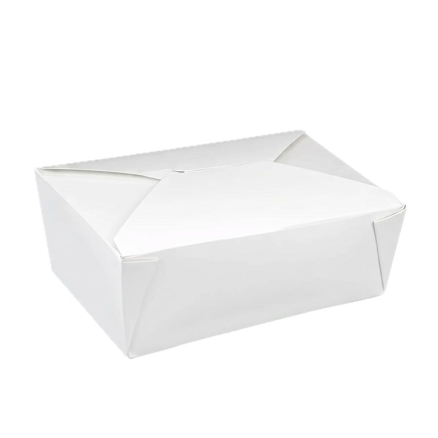 #8 WHITE PAPER TAKE-OUT BOX 6.75"x5.5"x2.5"