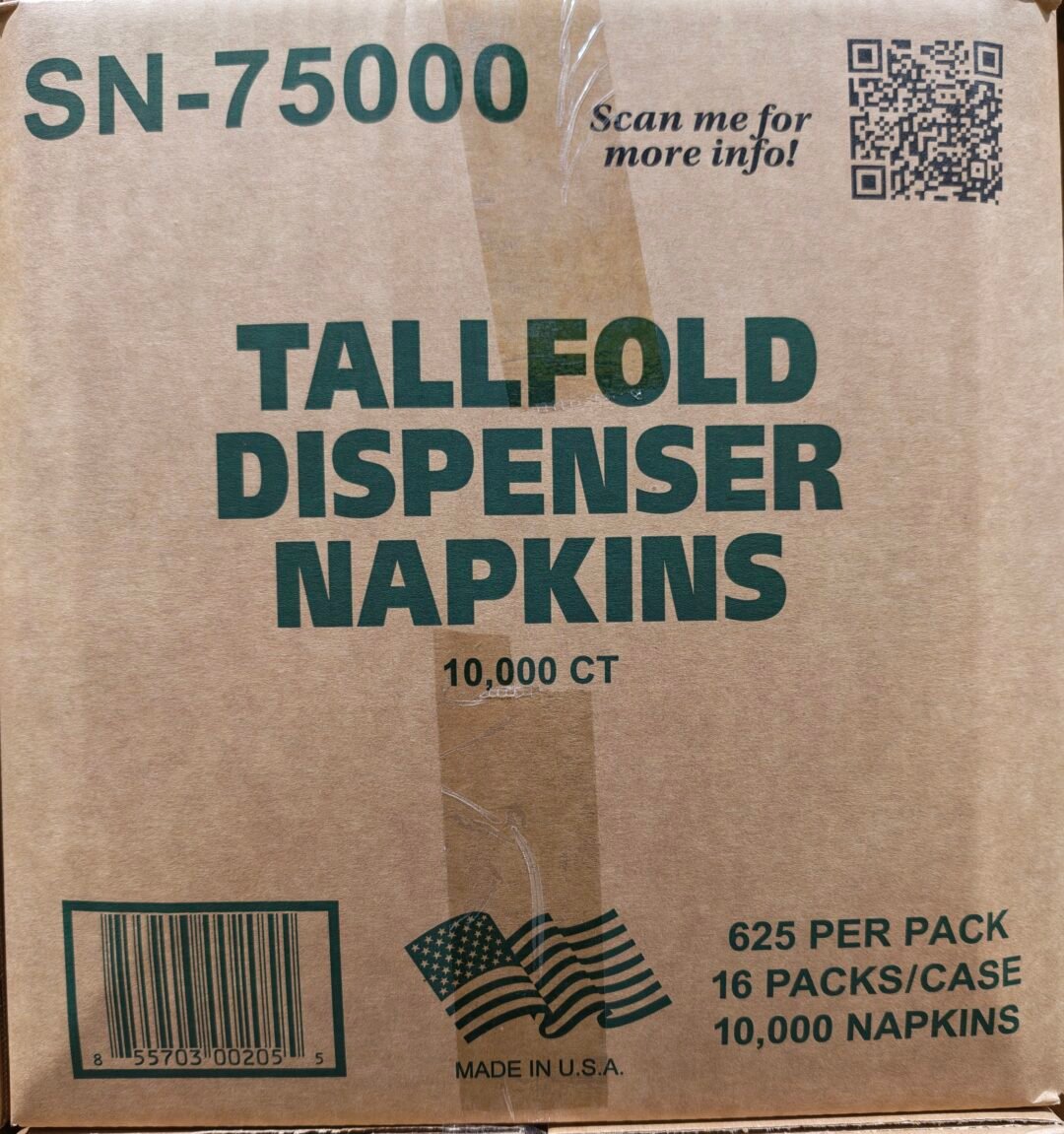 TALL FOLD NAPKIN 1 PLY 6.5"×13.5"