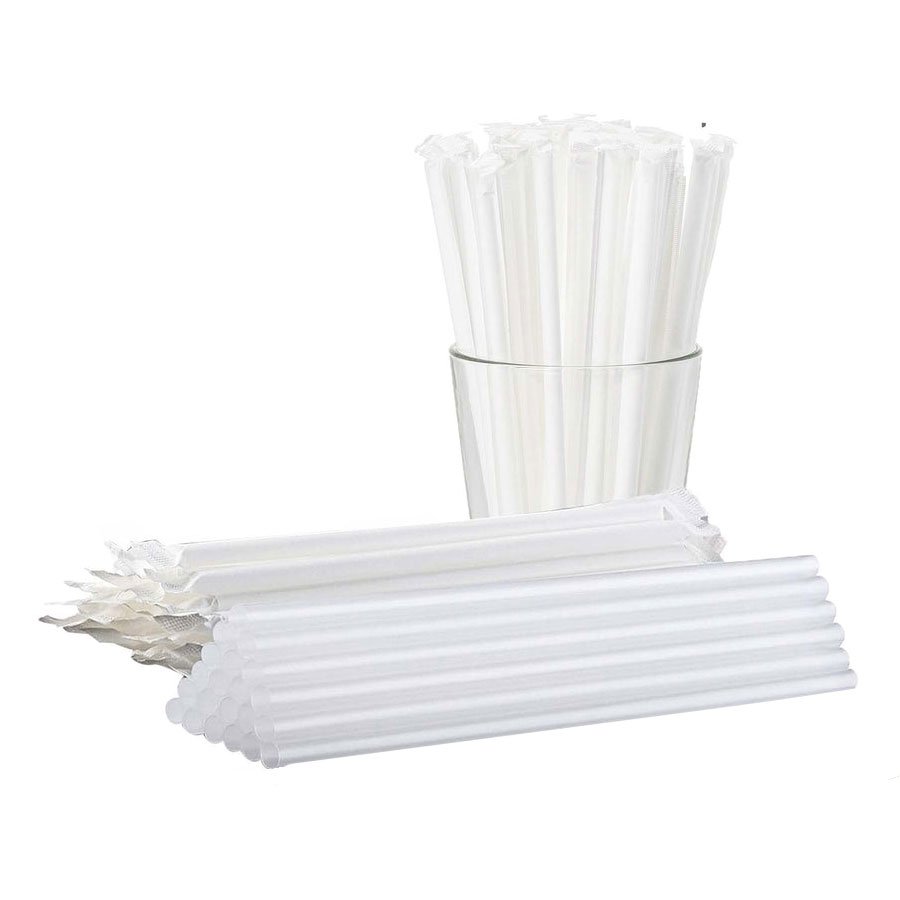 APSIC 9" GIANT CLEAR STRAWS PAPER WRAPPED