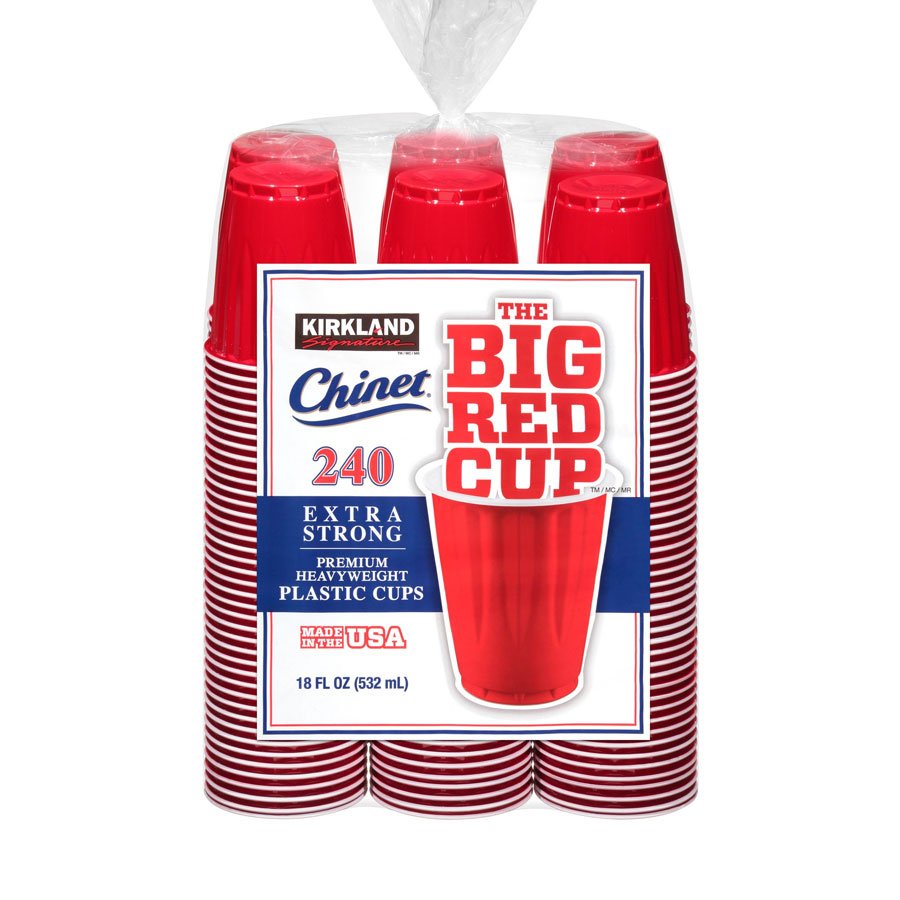 Kirkland Signature Chinet 18 oz Plastic Cup Red