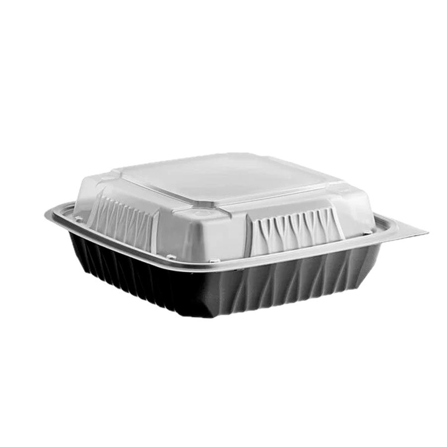 Ecopac 8"x 8" Black PP Container 1 Compartment