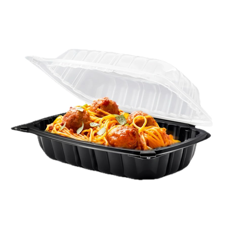 Ecopac Black PP Container 9"x 6" 1 Compartment