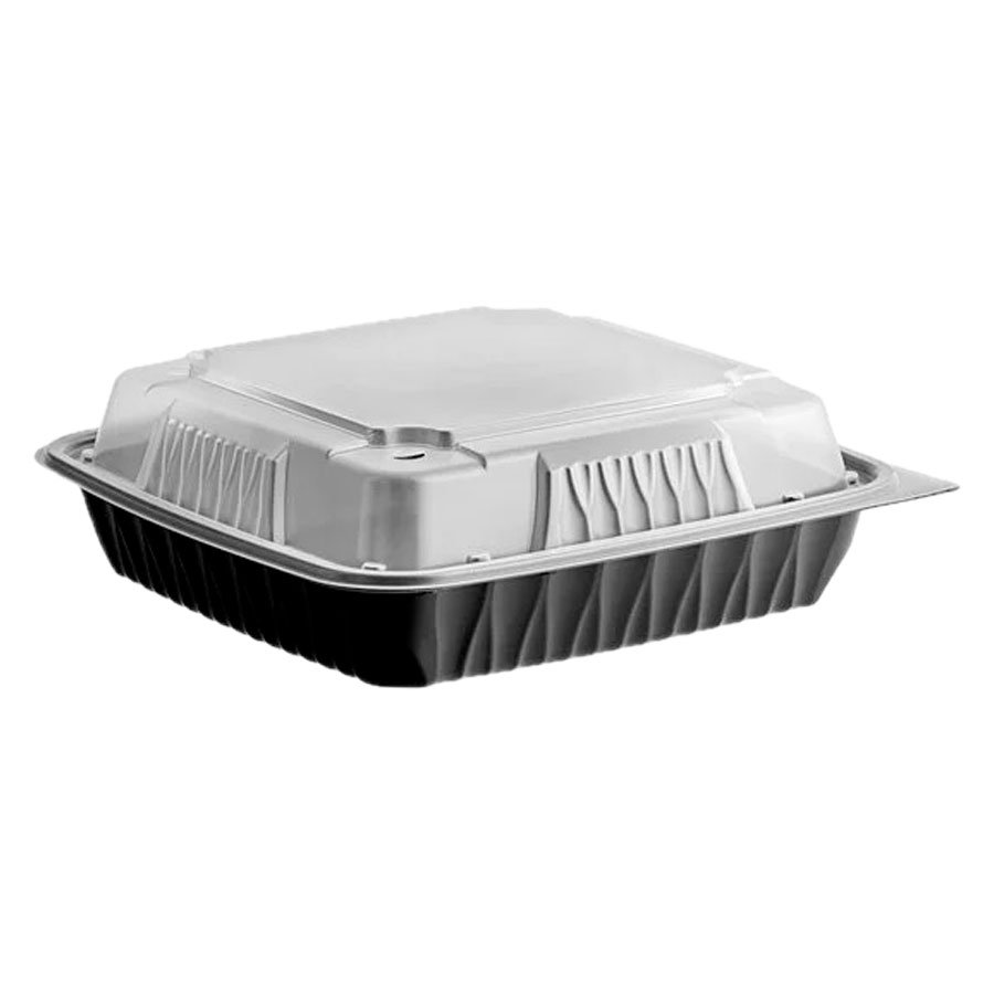 Ecopac 9"x 9" Black PP Container 1 Compartment