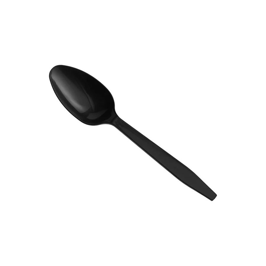 BLACK HEAVY DUTY WEIGHT PLASTIC TEASPOON