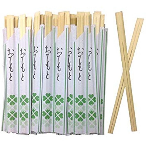 White Paired Bamboo Chopsticks Red Enveloped