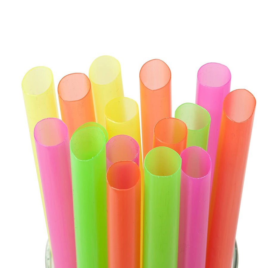 Sunset Neon Boba Straws 8.5"