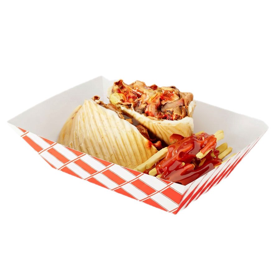 WHITE / RED FOOD TRAY