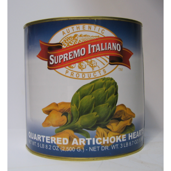 Quartered Artichoke Hearts - 6/2.5 kg