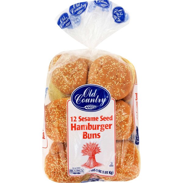 Old Country - Sesame Seed Hamburger Buns - 12 Ct