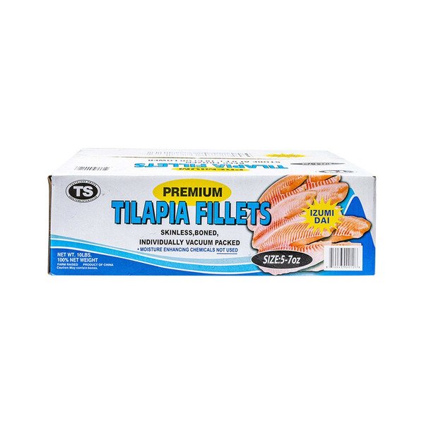 Frozen Tilapia Fillets - 5-7 oz, IVP (China)- 10 lb