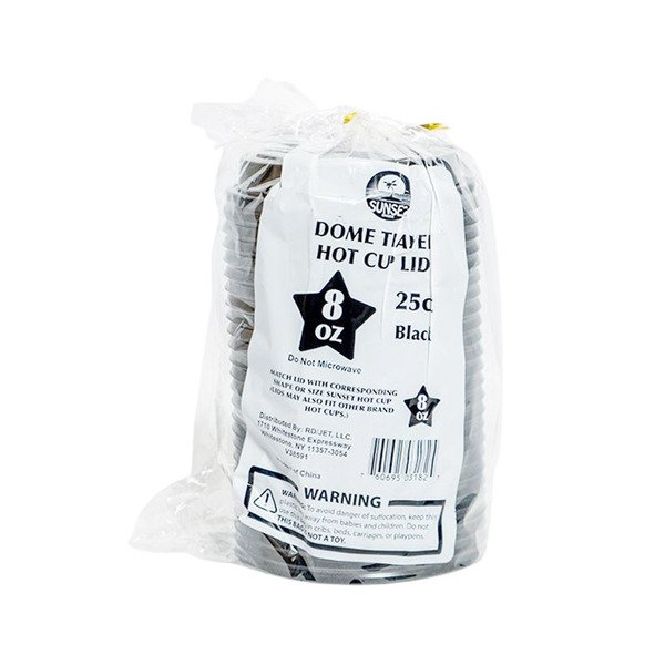 Black Lid For Ripple & White Cup - 8 Oz
